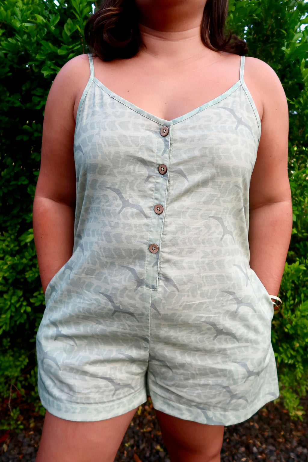 Ke'ala Romper in Sage Hebrew 'Iwa