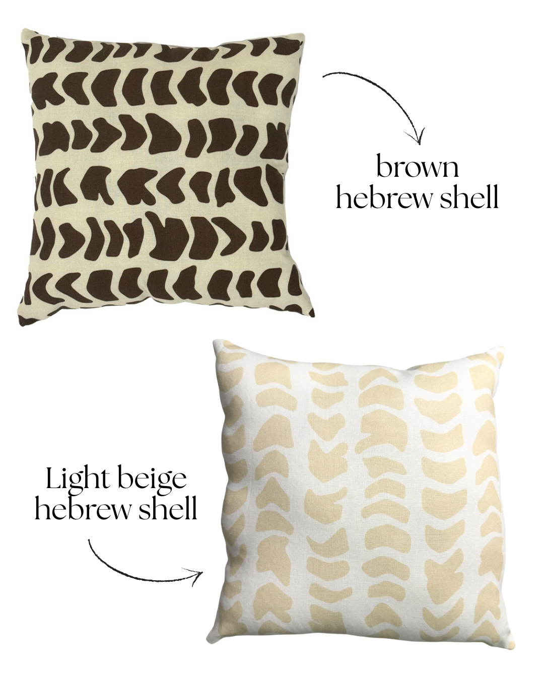 Hebrew Shell Throw Pillow